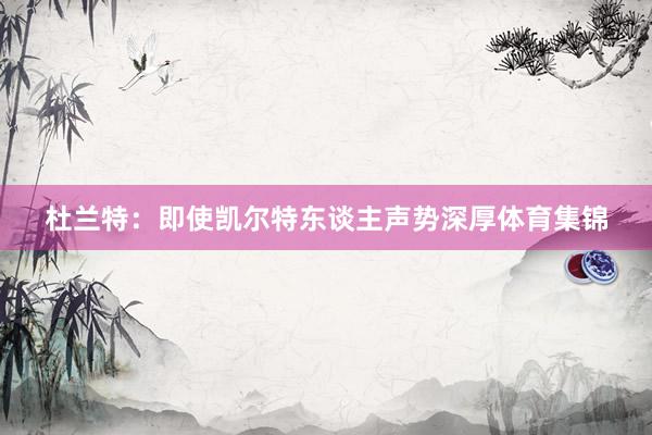 杜兰特：即使凯尔特东谈主声势深厚体育集锦