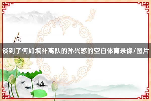 谈到了何如填补离队的孙兴慜的空白体育录像/图片