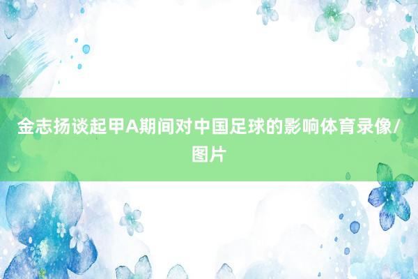 金志扬谈起甲A期间对中国足球的影响体育录像/图片