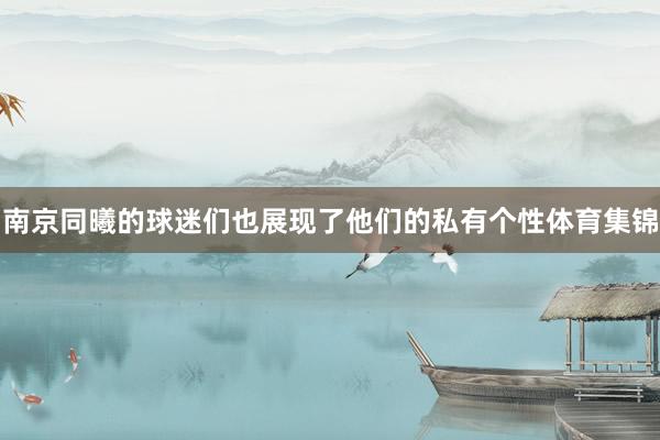南京同曦的球迷们也展现了他们的私有个性体育集锦