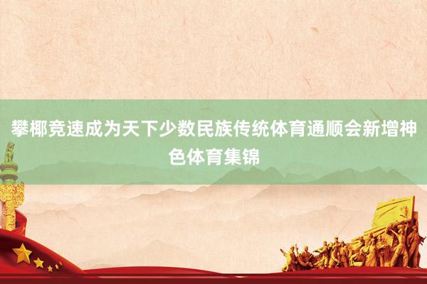 攀椰竞速成为天下少数民族传统体育通顺会新增神色体育集锦