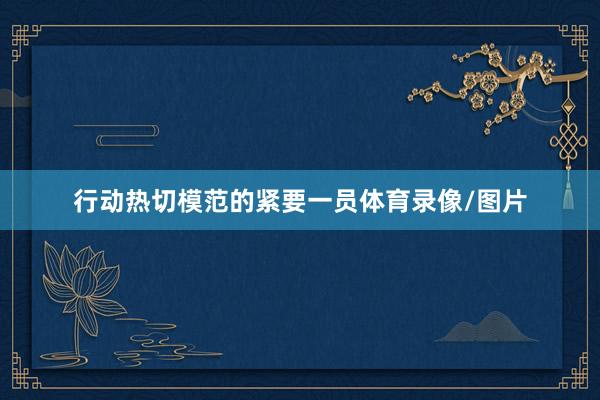 行动热切模范的紧要一员体育录像/图片