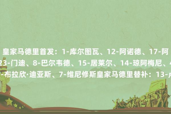 皇家马德里首发:1-库尔图瓦、12-阿诺德、17-阿森西奥、22-吕迪格、23-门迪、8-巴尔韦德、15-居莱尔、14-琼阿梅尼、45-蒂亚戈·皮塔奇、21-布拉欣·迪亚斯、7-维尼修斯皇家马德里替补:13-卢宁、43-梅斯特雷、2-卡瓦哈尔、16-贡萨洛·加西亚、20-弗兰·加西亚、27-迭戈·阿瓜多、28-塞斯特罗、37-曼努埃尔·安赫尔、38-帕拉西奥斯、48-拉米尼塞尔塔首发:13-拉杜、2-斯塔费尔特、32-哈维·罗德里格斯、20-马科斯·阿隆索、5-塞尔吉奥·卡雷拉、16-米格尔·罗曼、6-莫里巴、3-明格萨、9-尤特格拉、19-斯韦德贝里、7-伊格莱西亚斯塞尔塔替补:1-比利亚尔、8-费尔·洛佩斯、24-多明戈斯、23-乌戈·阿尔瓦雷斯、12-马努·费尔南德斯、14-阿尔瓦罗·努涅斯、15-贝西诺、4-艾多、17-鲁埃达、10-阿斯帕斯、22-索特洛、39-阿卜德拉维【赛前信息】 体育录像/图片